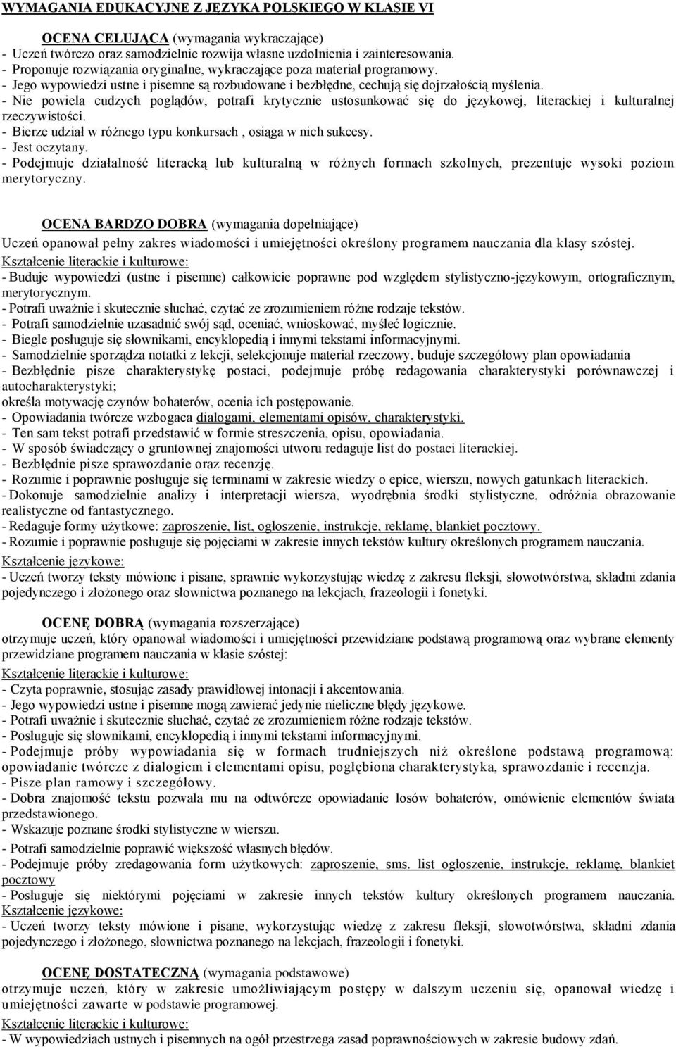- Nie powiela cudzych poglądów, potrafi krytycznie ustosunkować się do językowej, literackiej i kulturalnej rzeczywistości. - Bierze udział w różnego typu konkursach, osiąga w nich sukcesy.