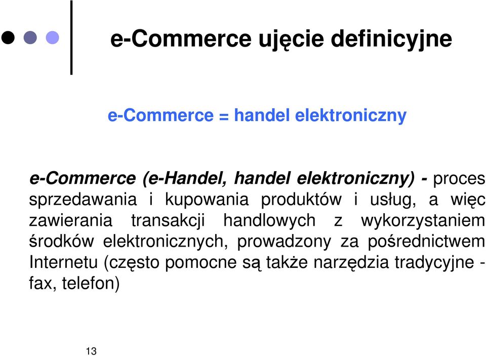 zawierania transakcji handlowych z wykorzystaniem środków elektronicznych, prowadzony
