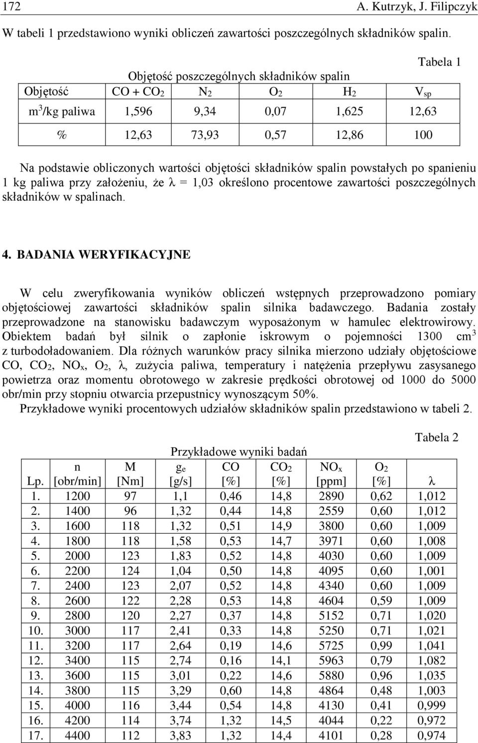składików spali powstałych po spaieiu 1 kg paliwa przy założeiu, że λ = 1,03 określoo procetowe zawartości poszczególych składików w spaliach. 4.