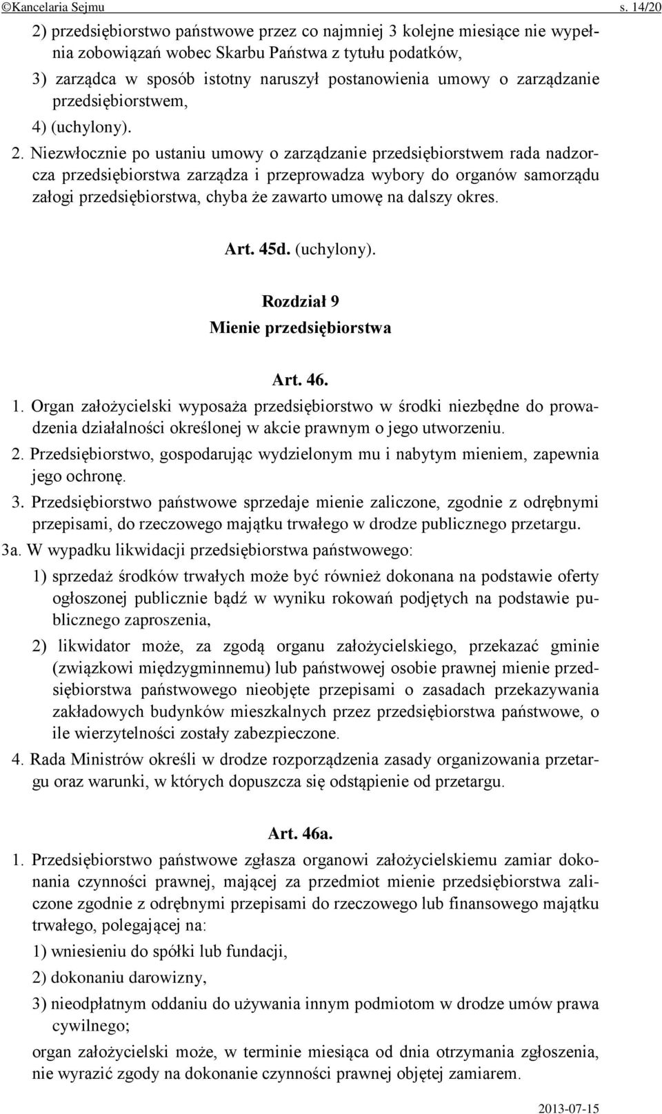 zarządzanie przedsiębiorstwem, 4) (uchylony). 2.