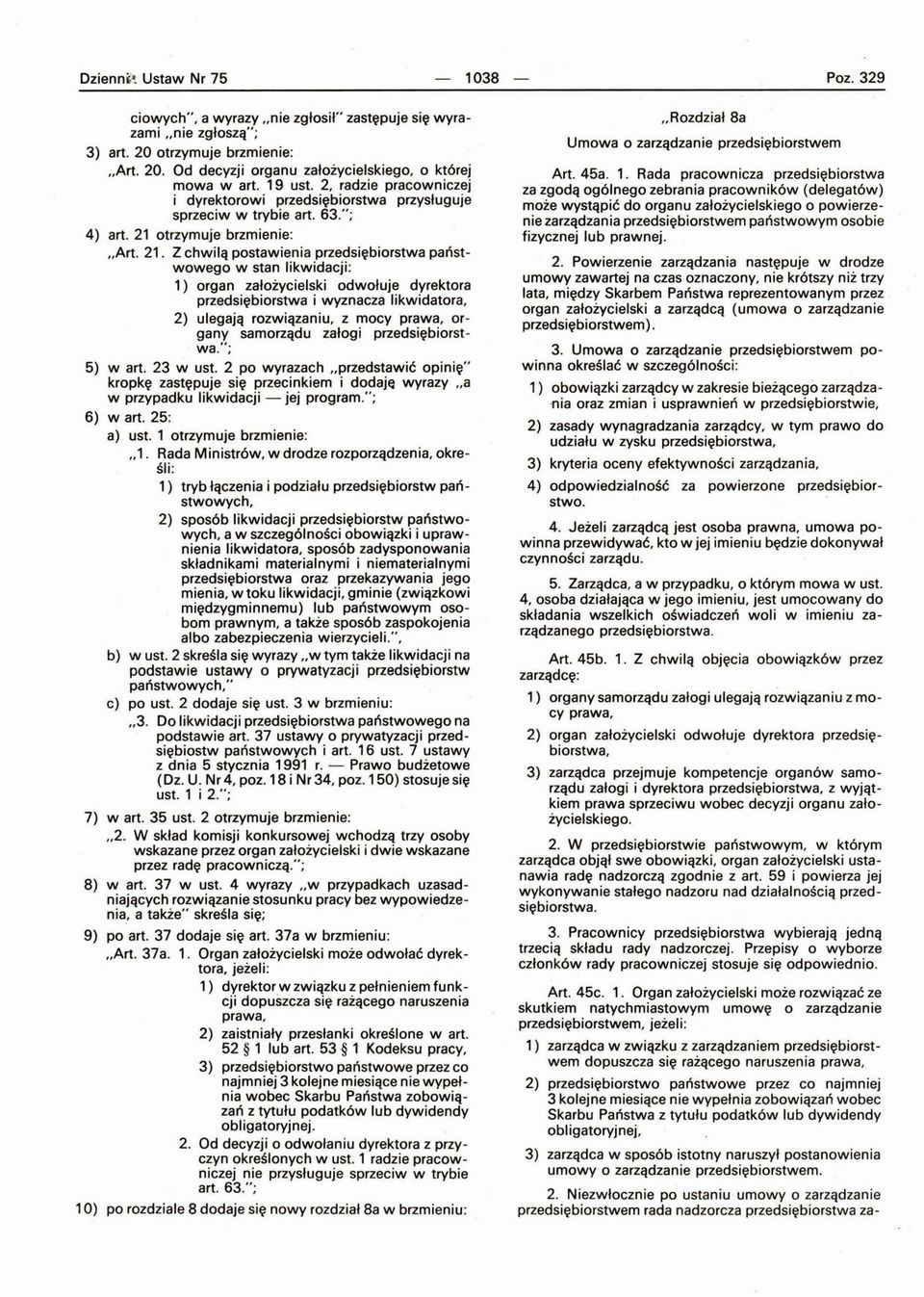 otrzymuje brzmienie: "Art. 21.