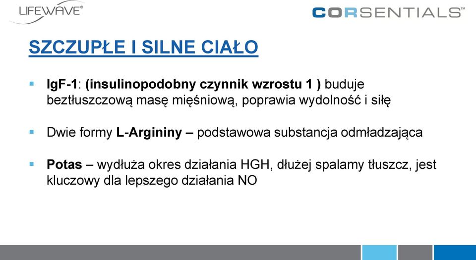formy L-Argininy podstawowa substancja odmładzająca Potas wydłuża okres