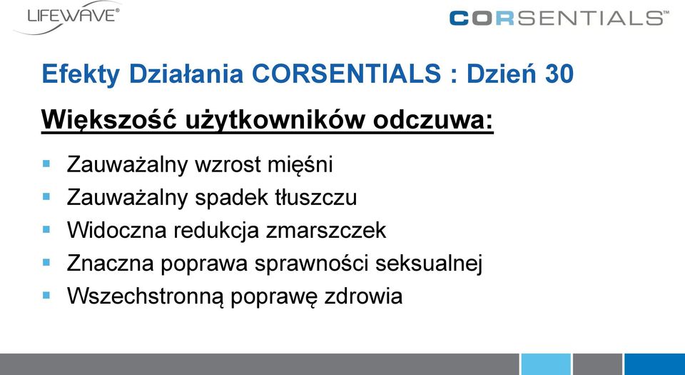 Zauważalny spadek tłuszczu Widoczna redukcja