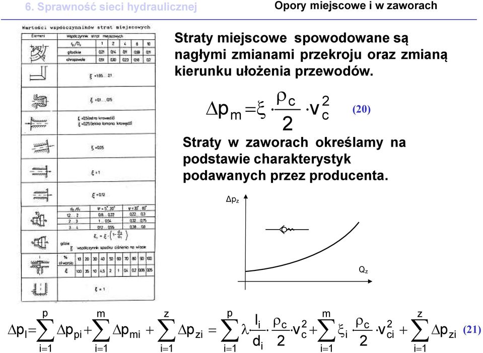 c c m v ρ ξ Sray w aworach określamy na odawie charakeryyk odawanych re