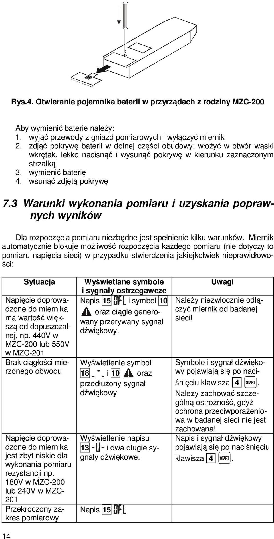 3 Warunki wykonania pomiaru i uzyskania poprawnych wyników Dla rozpoczęcia pomiaru niezbędne jest spełnienie kilku warunków.