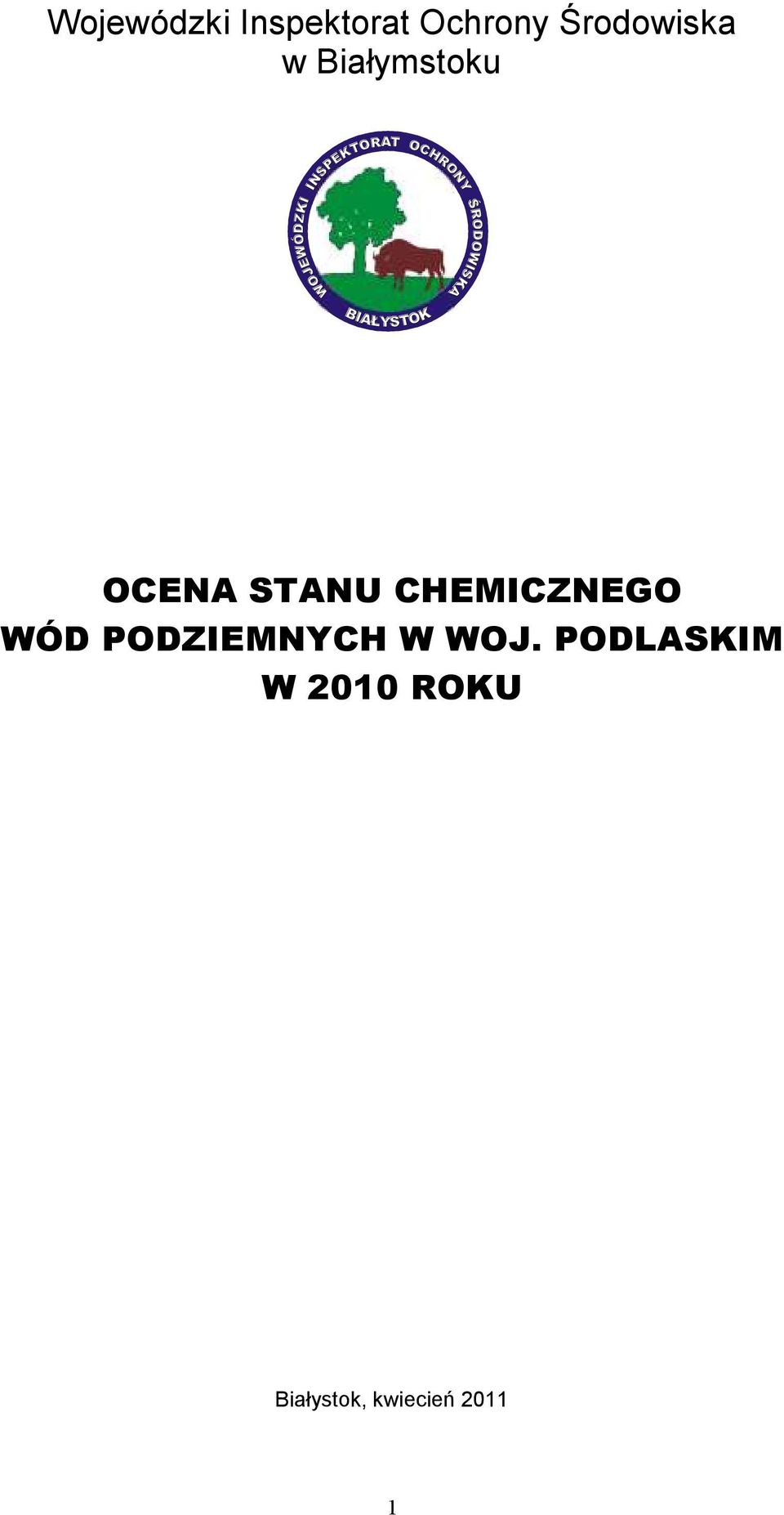 CHEMICZNEGO WÓD PODZIEMNYCH W WOJ.
