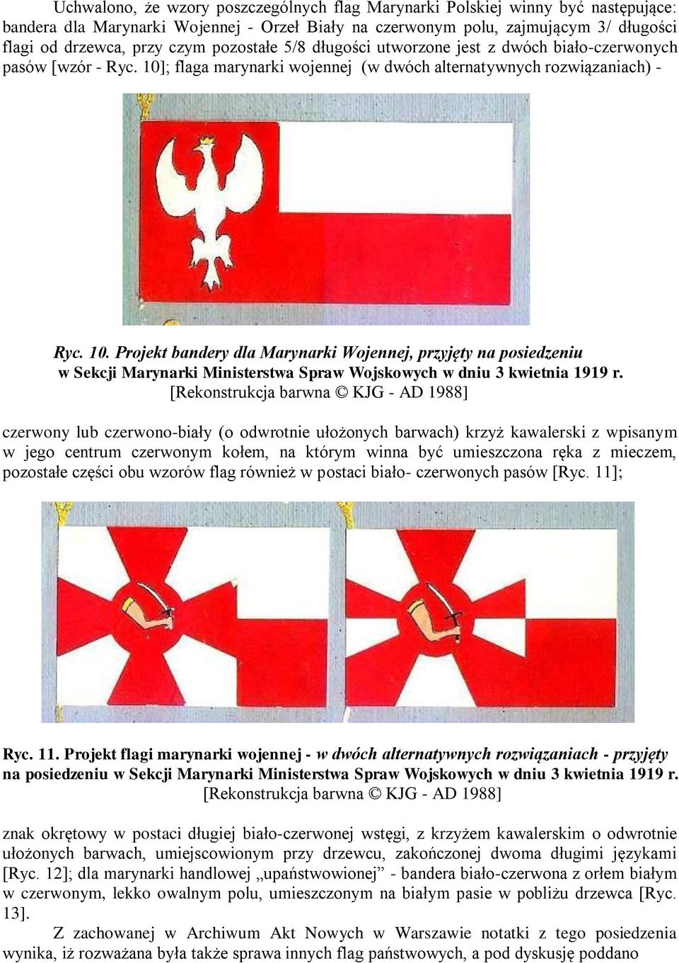 ; flaga marynarki wojennej (w dwóch alternatywnych rozwiązaniach) - Ryc. 10.