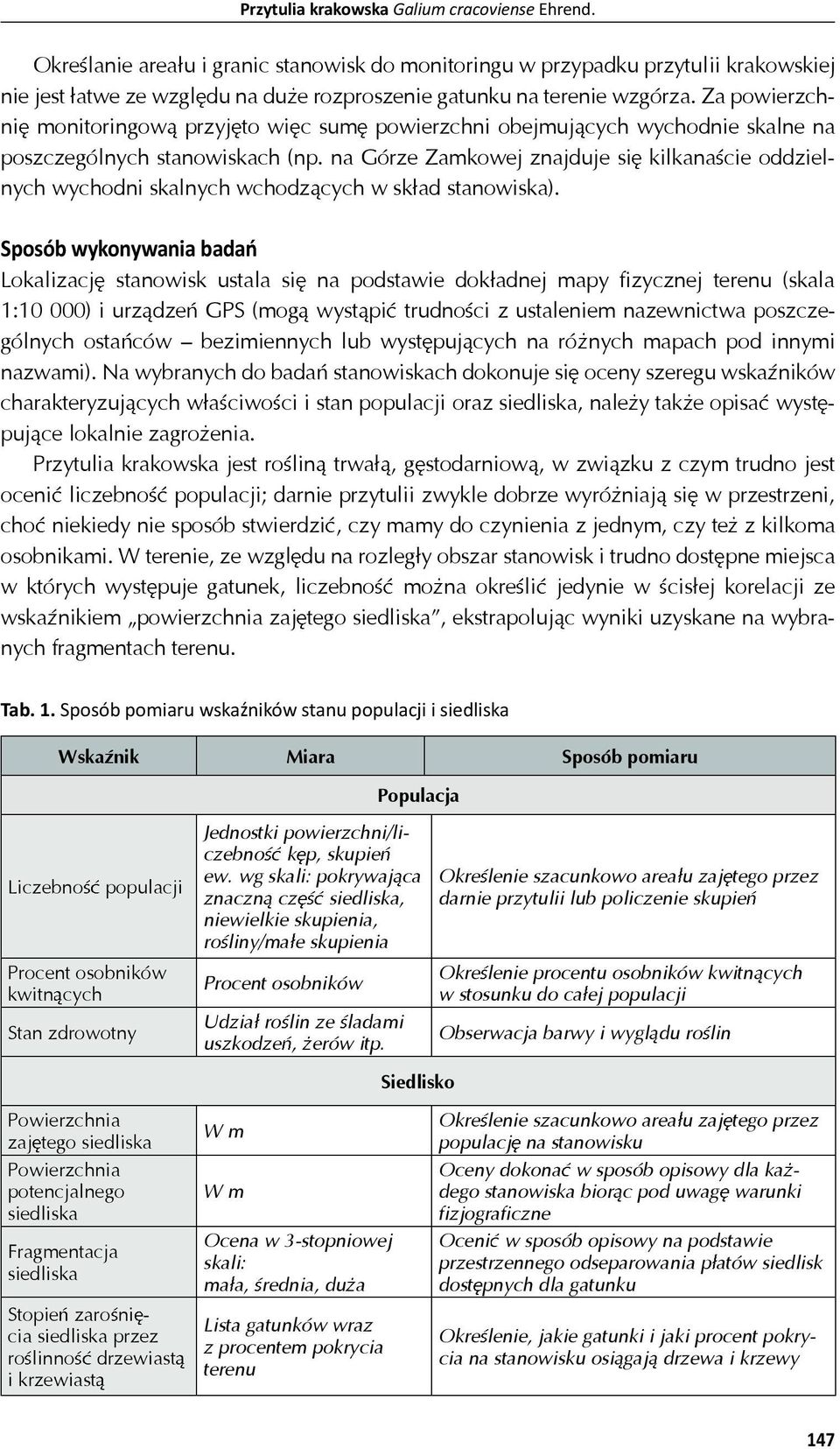 Za powierzchni monitoringow przyj to wi c sum powierzchni obejmuj cych wychodnie skalne na poszczególnych stanowiskach (np.