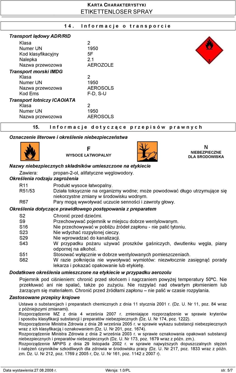 Informacje o transporcie 15.