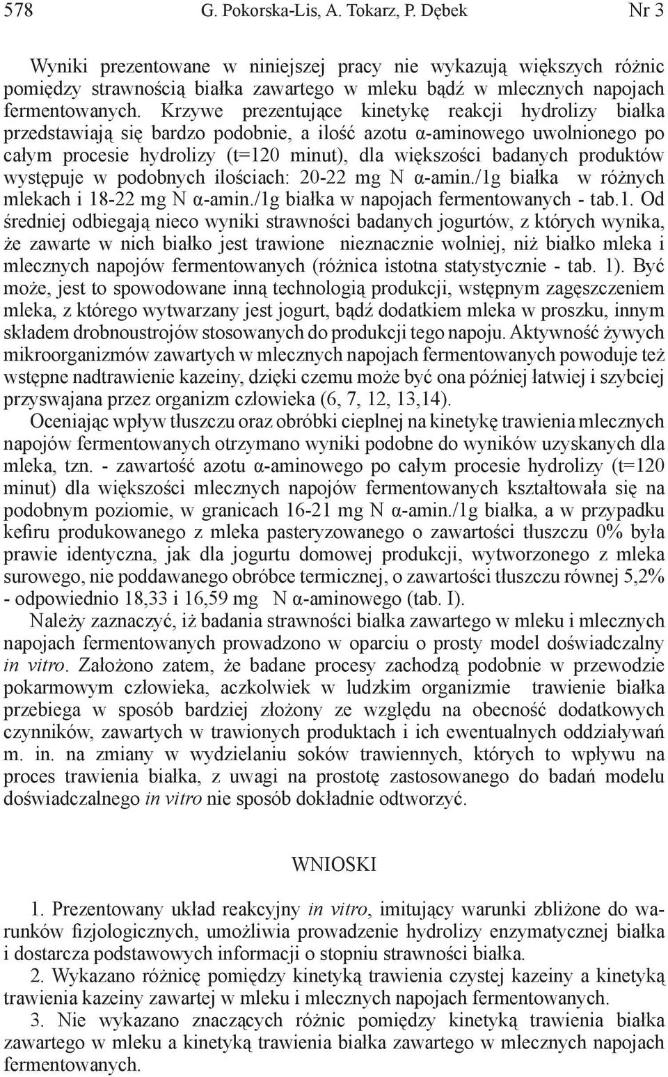 Krzywe prezentujące kinetykę reakcji hydrolizy białka przedstawiają się bardzo podobnie, a ilość azotu α-aminowego uwolnionego po całym procesie hydrolizy (t=120 minut), dla większości badanych