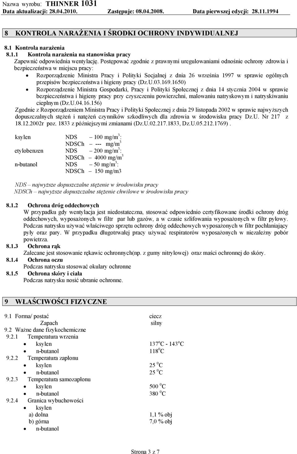 przepisów bezpieczeństwa i higieny pracy (Dz.U.03.169.