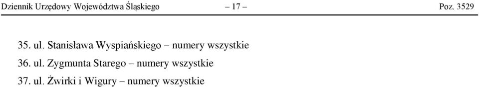 Stanisława Wyspiańskiego numery wszystkie 36.