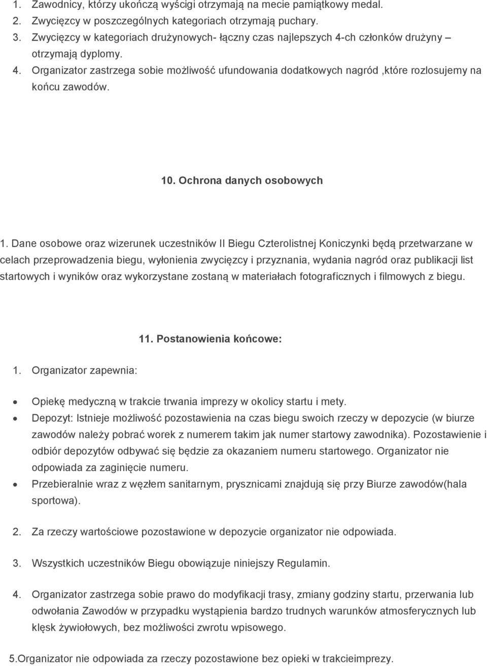 10. Ochrona danych osobowych 1.