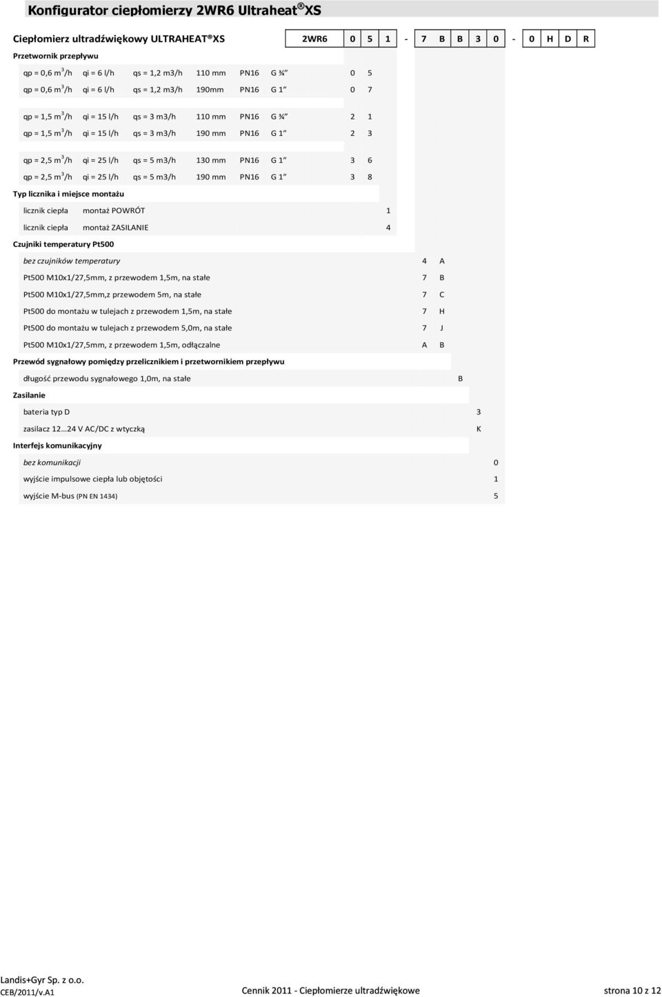 mm G 1 3 6 qp = 2,5 m 3 /h qi = 25 l/h qs = 5 m3/h 190 mm G 1 3 8 Typ licznika i miejsce montażu licznik ciepła montaż POWRÓT 1 licznik ciepła montaż ZASILANIE 4 Czujniki temperatury Pt500 bez