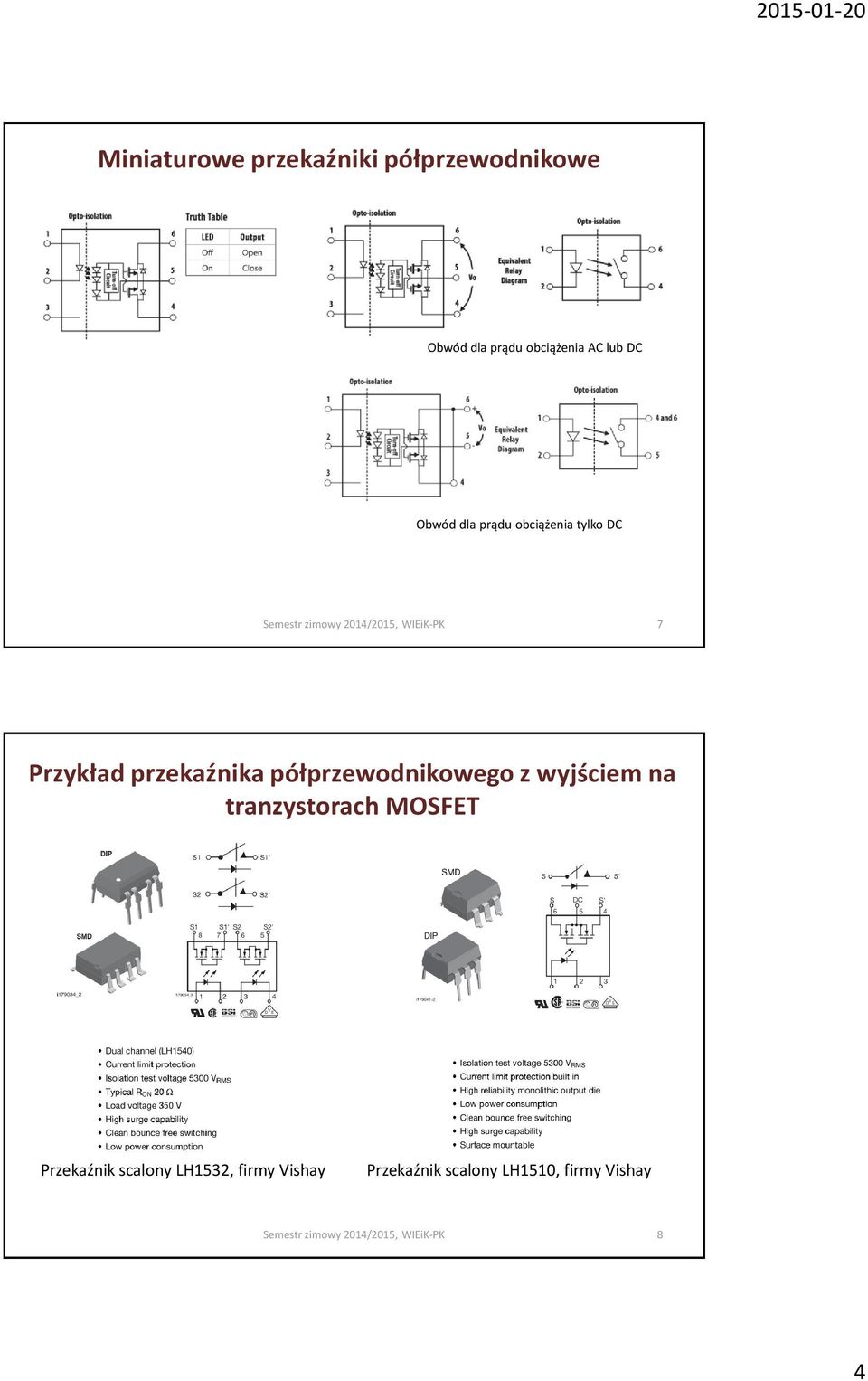 półprzewodnikowego z wyjściem na tranzystorach MOSFET Przekaźnik