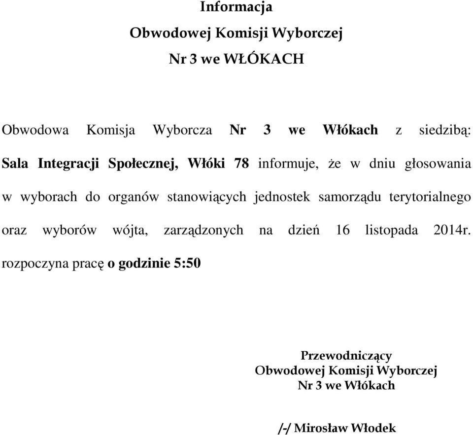 organów stanowiących jednostek samorządu terytorialnego oraz wyborów wójta,