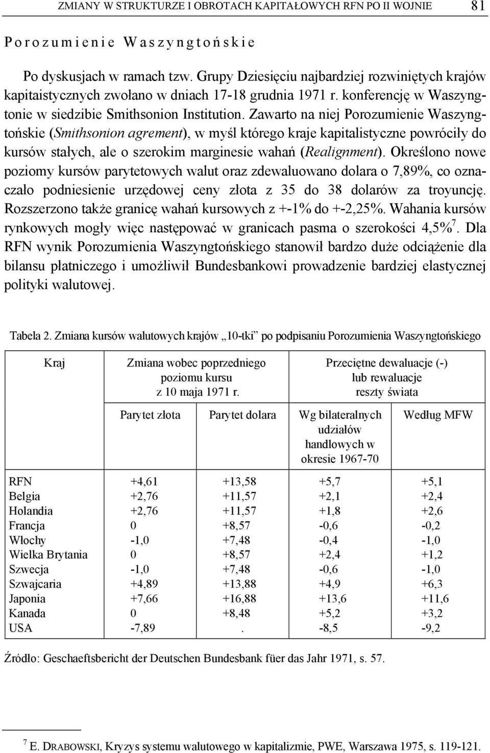Zawarto na niej Porozumienie Waszyngtońskie (Smithsonion agrement), w myśl którego kraje kapitalistyczne powróciły do kursów stałych, ale o szerokim marginesie wahań (Realignment).