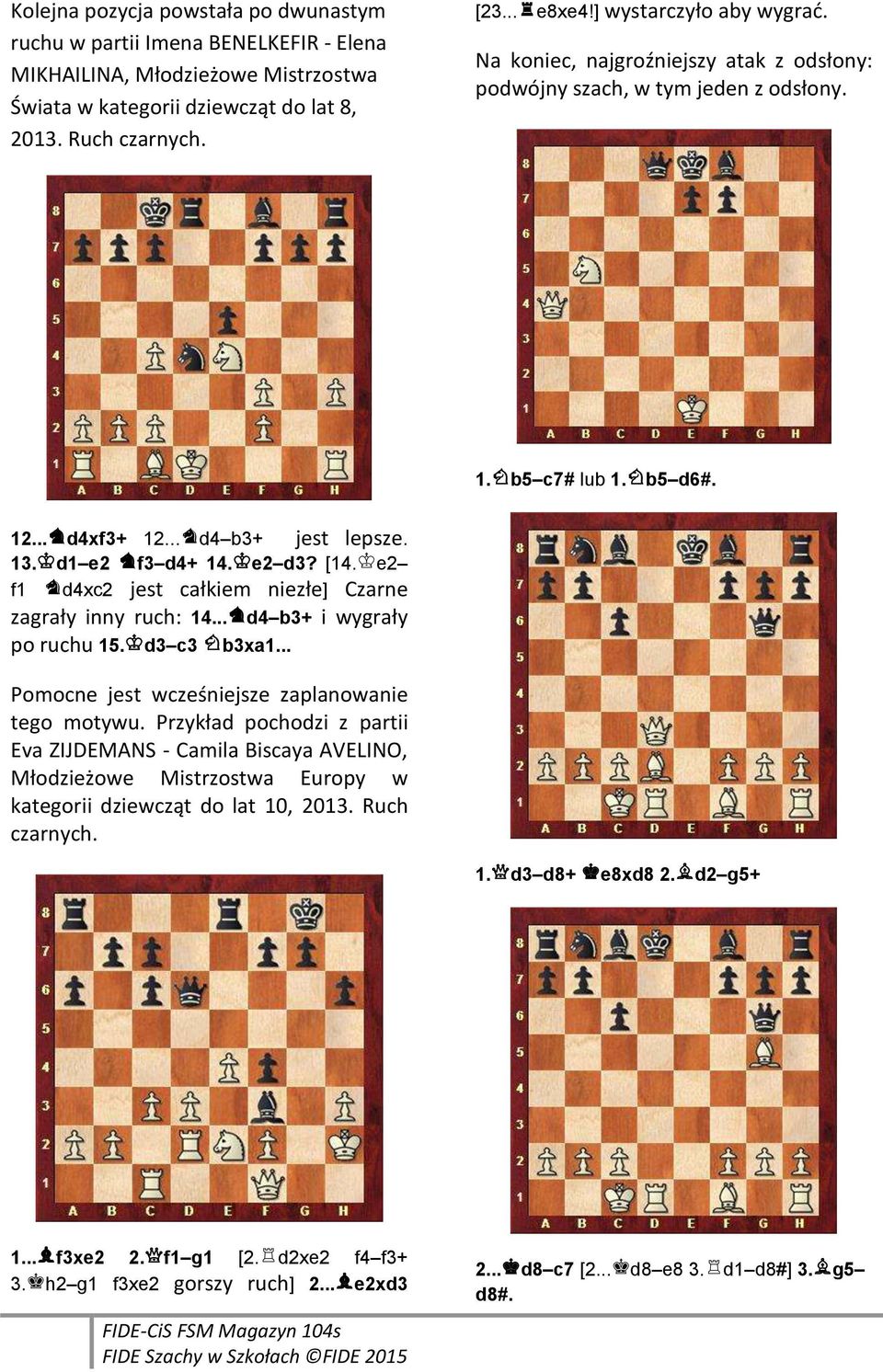 [14.ke2 f1 jd4xc2 jest całkiem niezłe] Czarne zagrały inny ruch: 14...jd4 b3+ i wygrały po ruchu 15.kd3 c3 hb3xa1... Pomocne jest wcześniejsze zaplanowanie tego motywu.