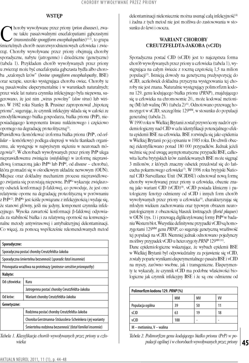 Przykładem chorób wywoływanych przez priony u zwierząt może być encefalopatia gąbczasta bydła albo choroba szalonych krów (bovine spongiform encephalopathy, BSE) oraz scrapie, szeroko występująca