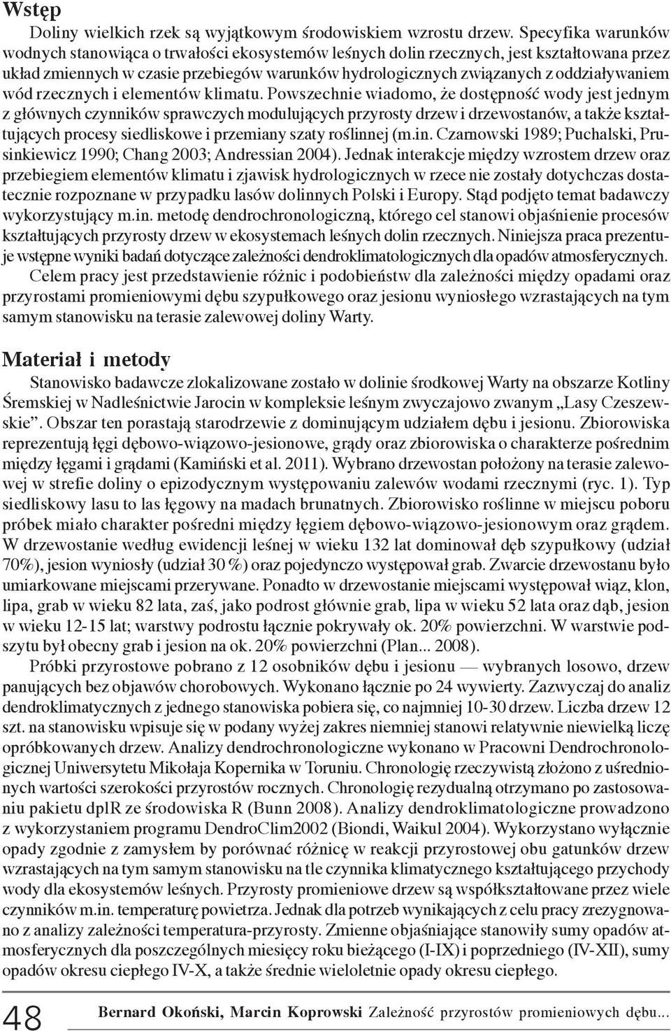 wód rzecznych i elementów klimatu.