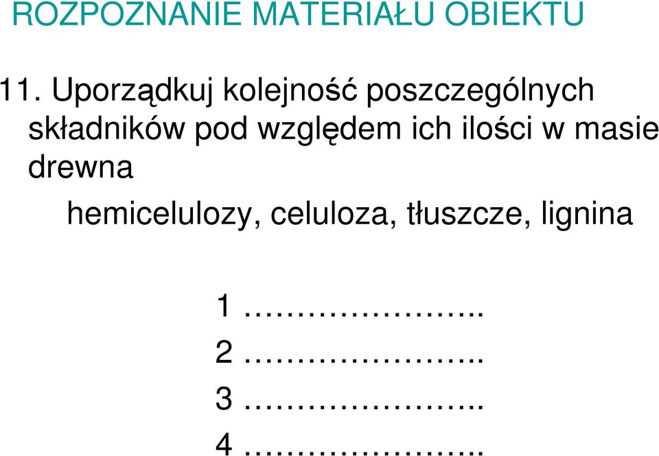 składników pod względem ich ilości w masie