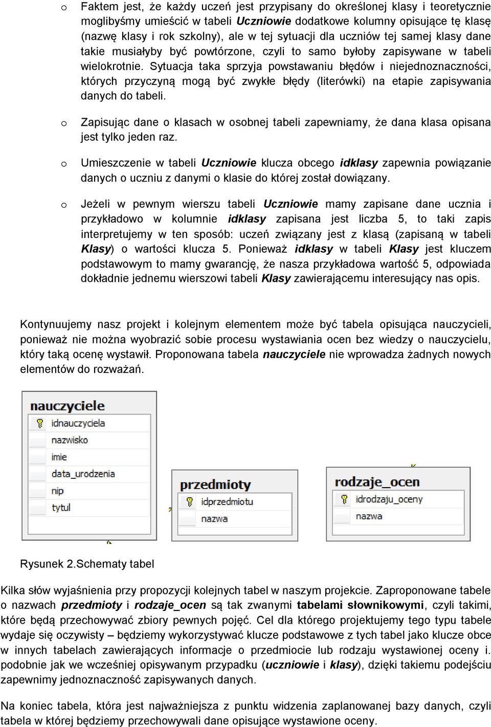 Sytuacja taka sprzyja powstawaniu błędów i niejednoznaczności, których przyczyną mogą być zwykłe błędy (literówki) na etapie zapisywania danych do tabeli.