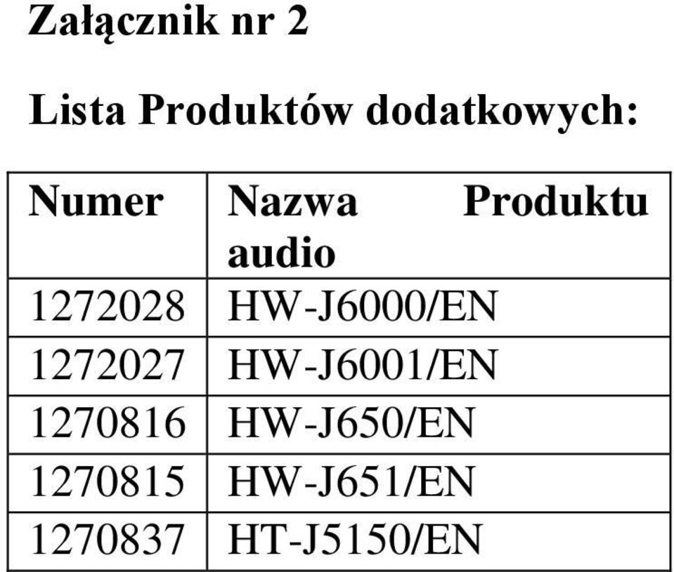 1272028 HW-J6000/EN 1272027 HW-J6001/EN