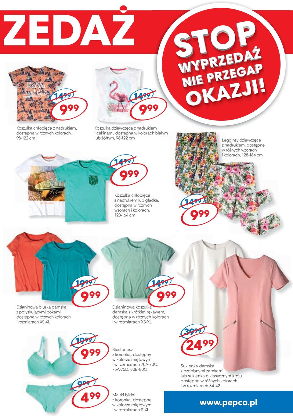 kolorach i rozmiarach XS-XL 1 1 Dzianinowa koszulka damska z krótkim rękawem, dostępna w różnych kolorach i w rozmiarach XS-XL Biustonosz z koronką, dostępny w kolorze miętowym i w rozmiarach