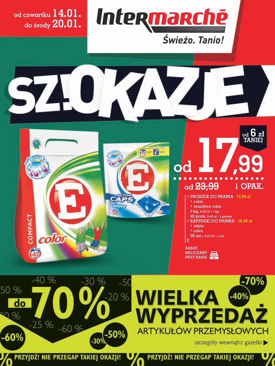 od 6 zł od 17,99 od 23,99 PROSZEK DO PRANIA - 17,99 zł color sensitive