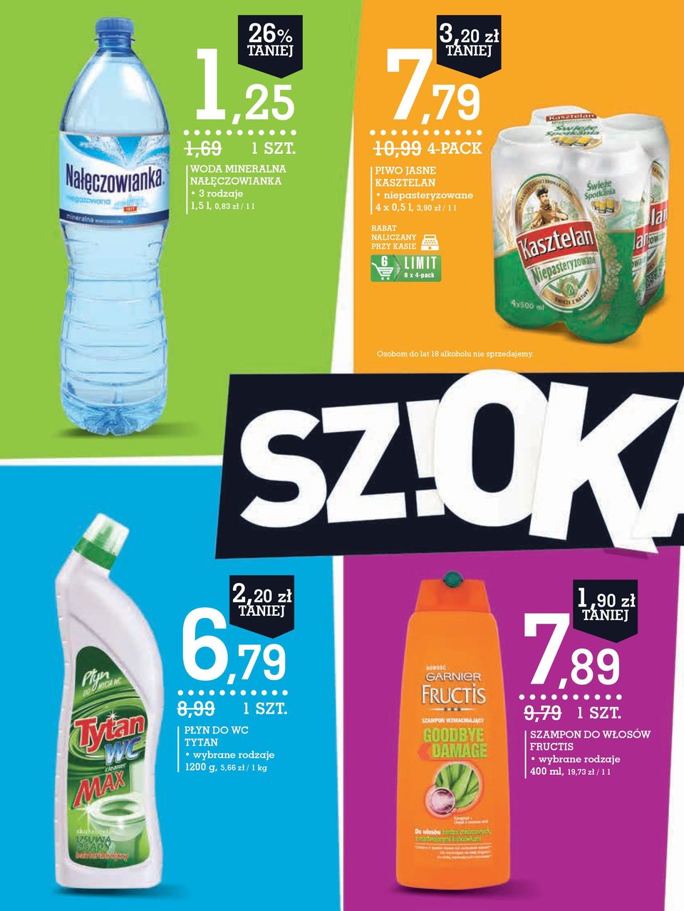 niepasteryzowane 4 x 0,5 l, 3,90 zł / 1 l rabat naliczany przy kasie 6 LIMIT 6 x 4-pack Osobom do
