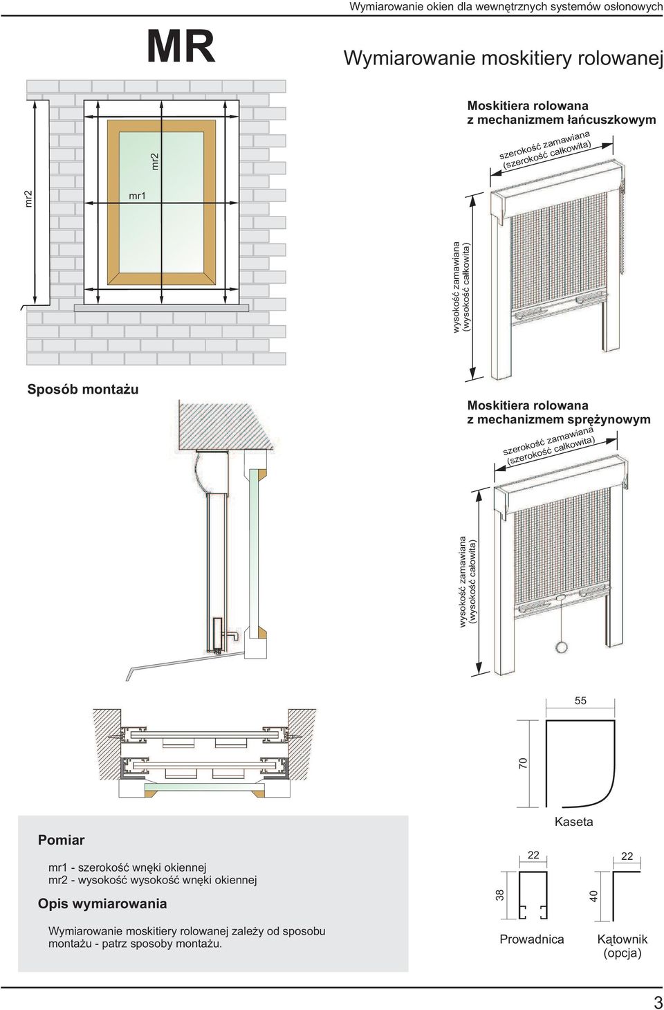 szerokoœæ zamawiana () wysokoœæ zamawiana (wysokoœæ ca³owita) 55 70 Pomiar mr - szerokoœæ wnêki okiennej mr - wysokoœæ wysokoœæ
