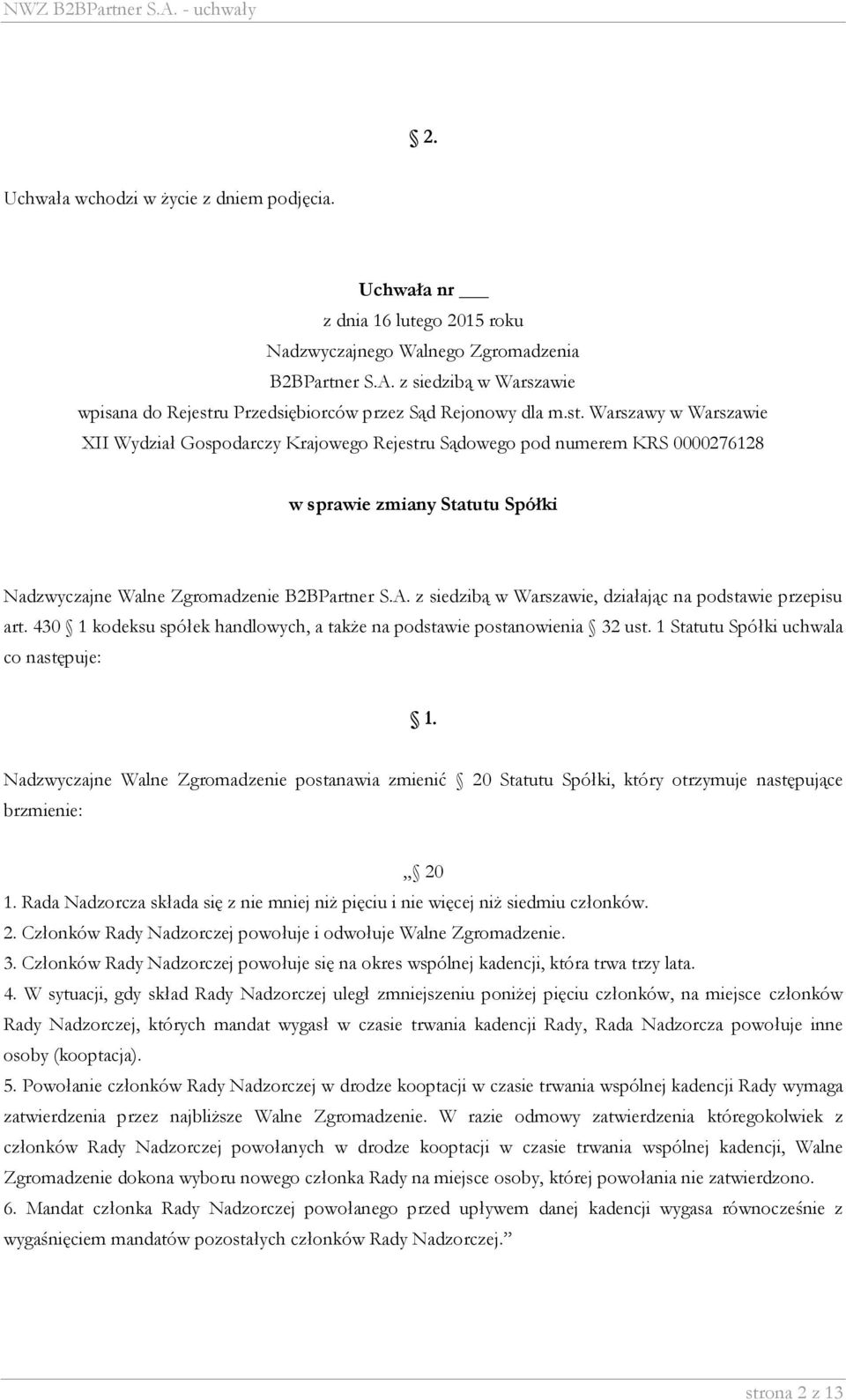 u Przedsiębiorców przez Sąd Rejonowy dla m.st.