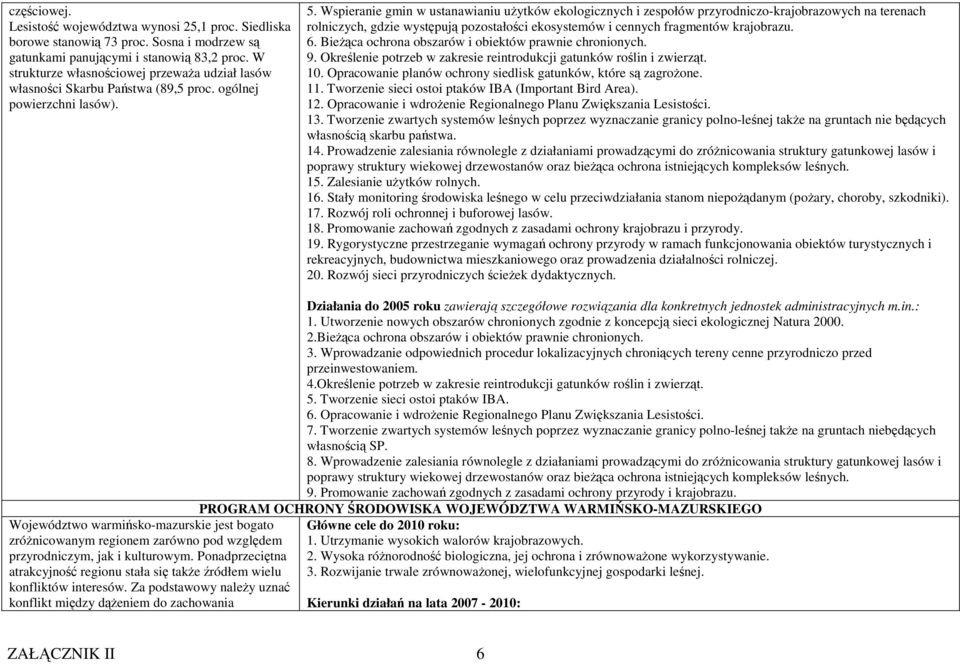 Wspieranie gmin w ustanawianiu uŝytków ekologicznych i zespołów przyrodniczo-krajobrazowych na terenach rolniczych, gdzie występują pozostałości ekosystemów i cennych fragmentów krajobrazu. 6.