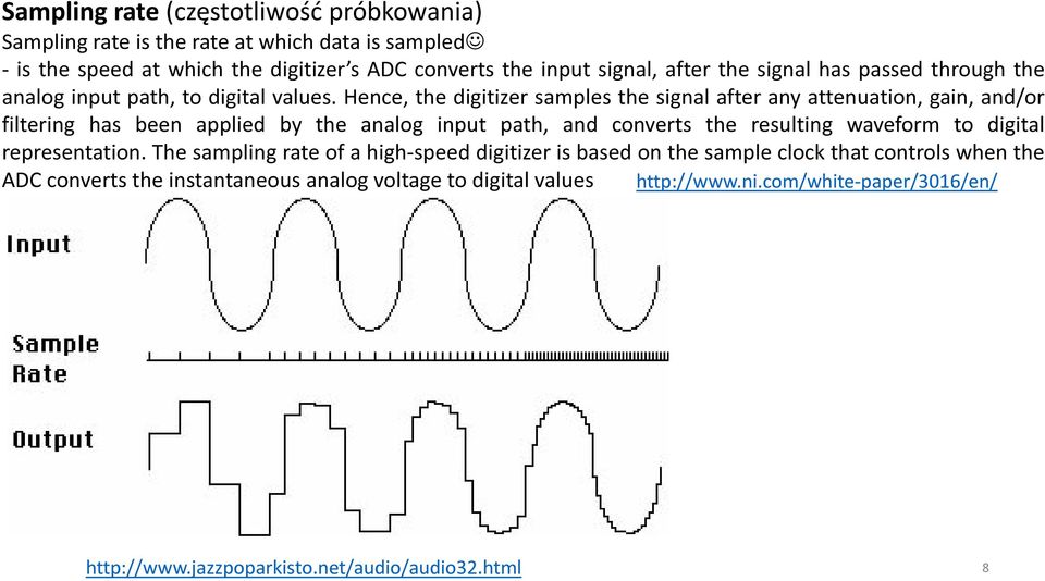 Hence, the digitizer samples the signal after any attenuation, gain, and/or filtering has been applied by the analog input path, and converts the resulting waveform to