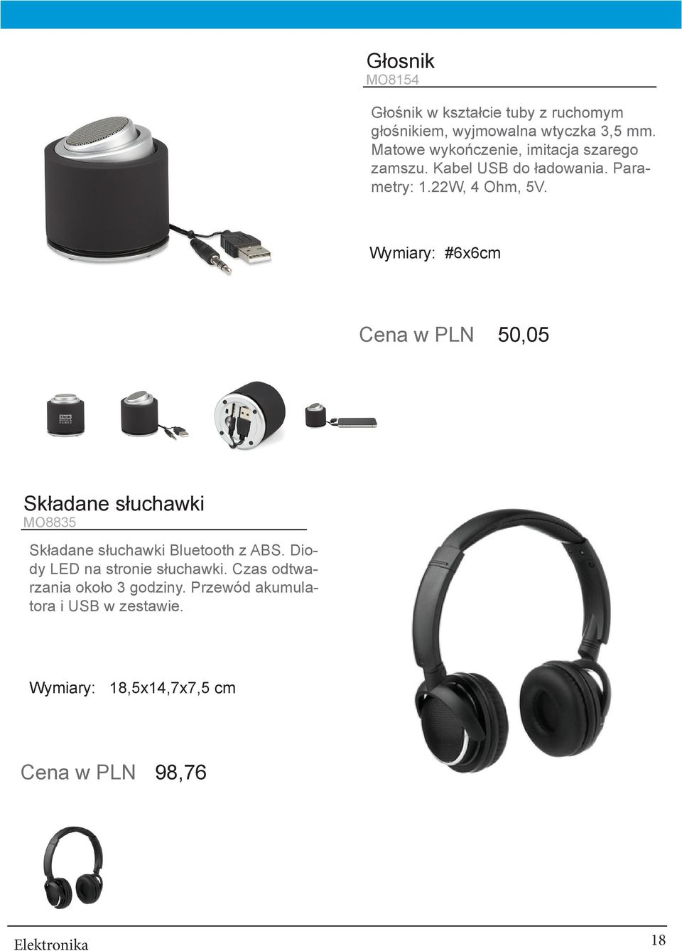 Wymiary: #6x6cm Cena w PLN 50,05 Składane słuchawki MO8835 Składane słuchawki Bluetooth z ABS.