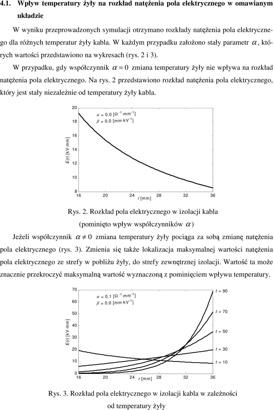 W przypadku, gdy współczynnik α = zmiana temperatury yły nie wpływa na rozkład nat enia pola elektrycznego. Na rys.