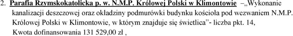 kościoła pod wezwaniem N.M.P.