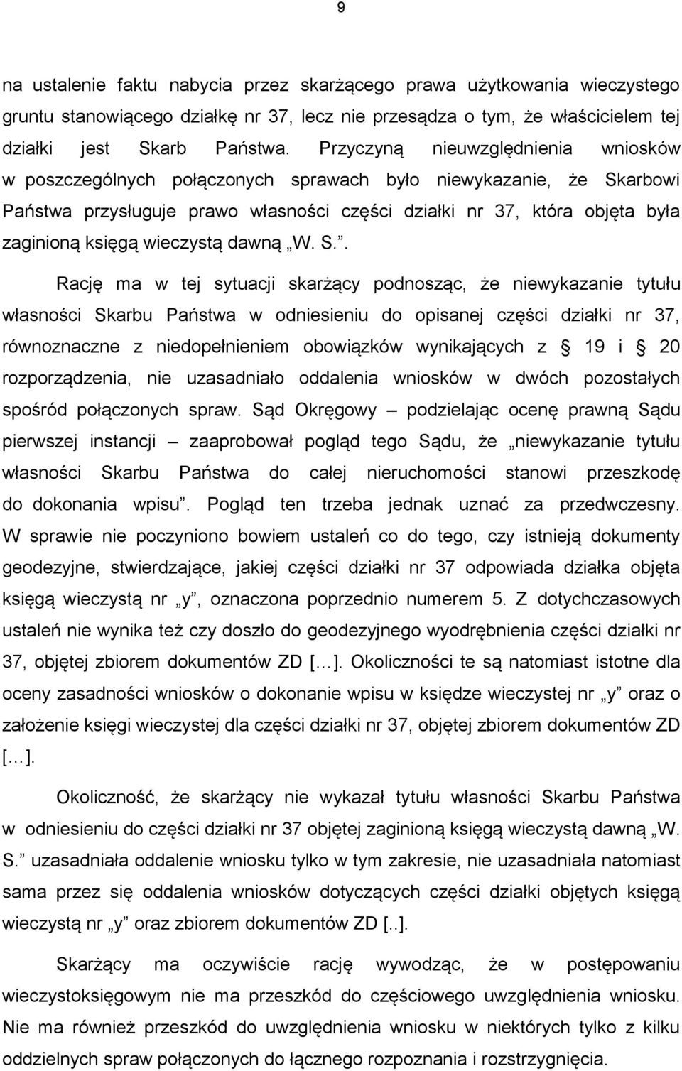 wieczystą dawną W. S.