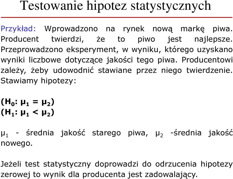 Producentowi zależy, żeby udowodnić stawiane przez niego twierdzenie.