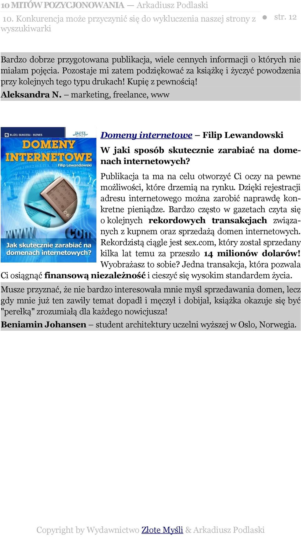 marketing, freelance, www Domeny internetowe Filip Lewandowski W jaki sposób skutecznie zarabiać na domenach internetowych?