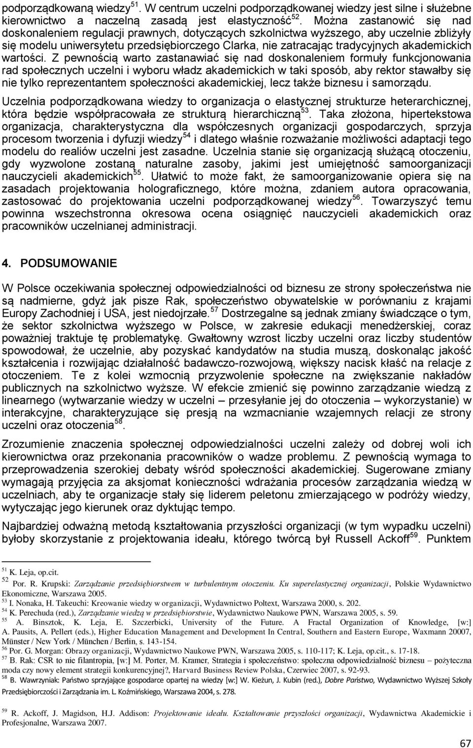 akademickich wartości.