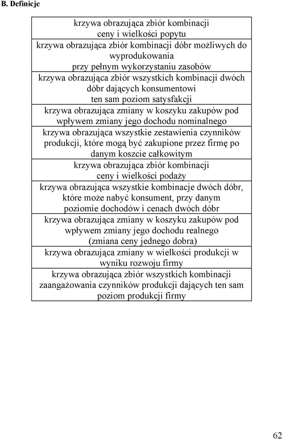 zkupione przez firmę po dnym koszcie cłkowitym krzyw orzując ziór komincji ceny i wielkości podży krzyw orzując wszystkie komincje dwóch dór, które może nyć konsument, przy dnym poziomie dochodów i