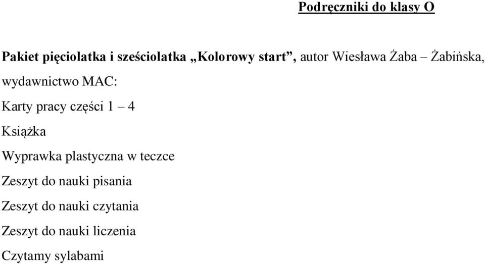 części 1 4 Książka Wyprawka plastyczna w teczce Zeszyt do nauki