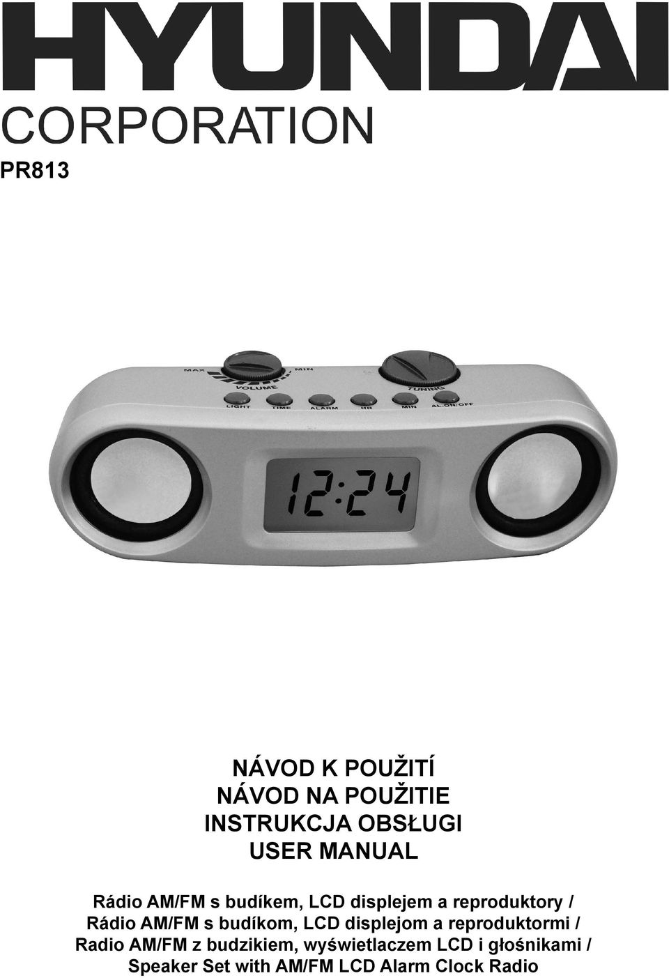 budíkom, LCD displejom a reproduktormi / Radio AM/FM z budzikiem,
