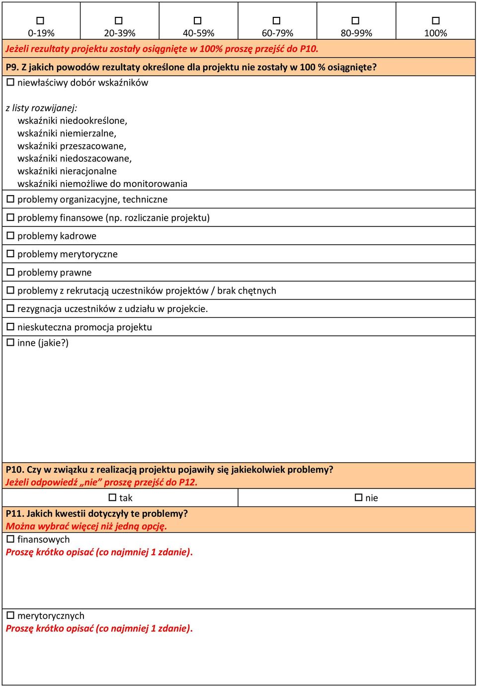 do monitorowania problemy organizacyjne, techniczne problemy finansowe (np.