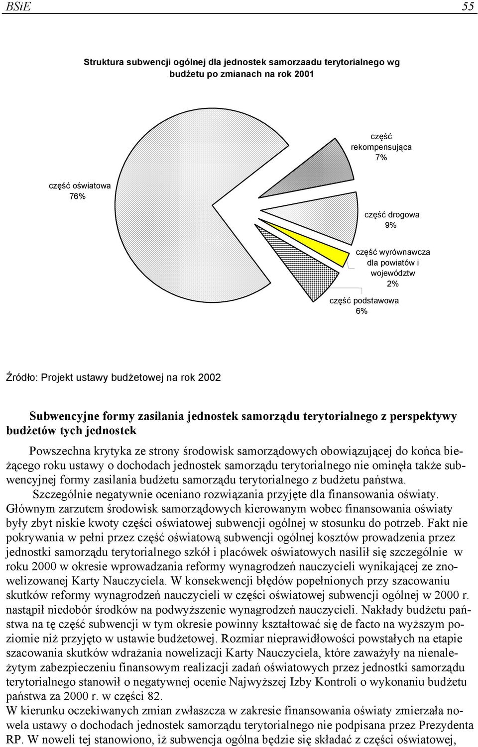 Powszechna krytyka ze strony środowisk samorządowych obowiązującej do końca bieżącego roku ustawy o dochodach jednostek samorządu terytorialnego nie ominęła także subwencyjnej formy zasilania budżetu