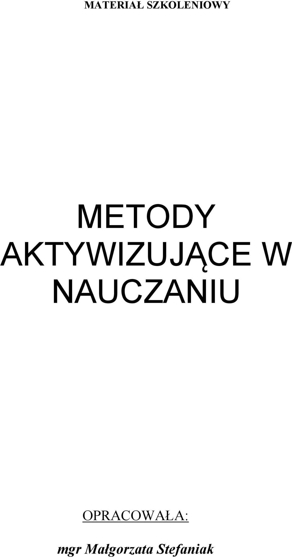 Metody AktywizujĄce W Nauczaniu Pdf Free Download 8814