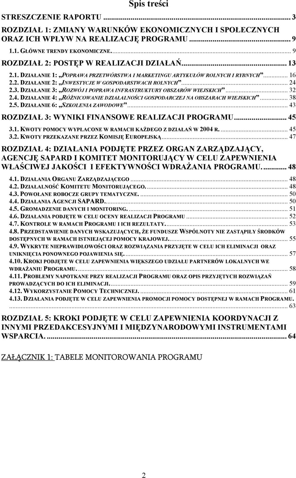 3. DZIAŁANIE 3: ROZWÓJ I POPRAWA INFRASTRUKTURY OBSZARÓW WIEJSKICH... 32 2.4. DZIAŁANIE 4: RÓŻNICOWANIE DZIAŁALNOŚCI GOSPODARCZEJ NA OBSZARACH WIEJSKICH... 38 2.5. DZIAŁANIE 6: SZKOLENIA ZAWODOWE.