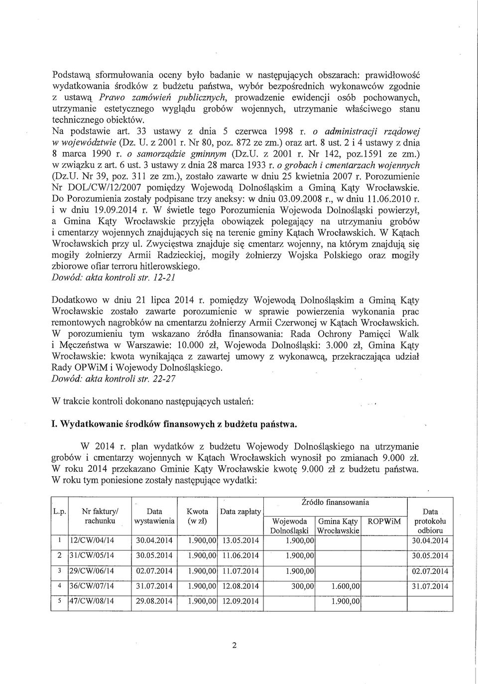 o administracji rządowej w województwie (Dz. U. z 2001 r. Nr 80, poz. 872 ze zm.) oraz art. 8 ust. 2 i 4 ustawy z dnią 8 marca 1990 r. o samorządzie gminnym (Dz.U. z 2001 r. Nr 142, poz. 1591 ze zm.
