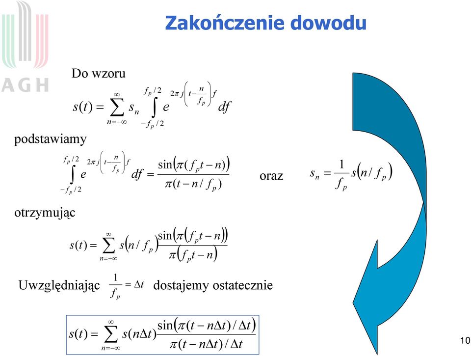 wzoru odawiamy j d e oraz